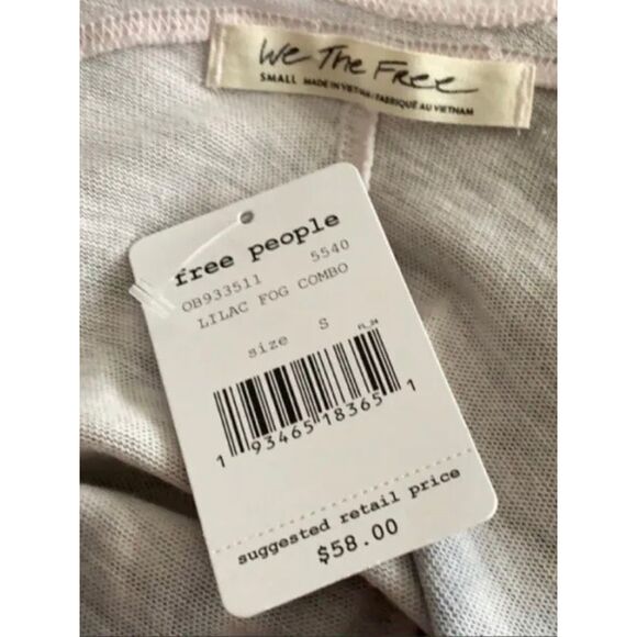 NEW We The Free by Free People Women’s Small Ombré Lilac Fog Combo Dip-dye Sleev - Picture 7 of 8